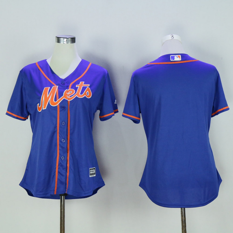 Women New York Mets Blank Blue MLB Jerseys